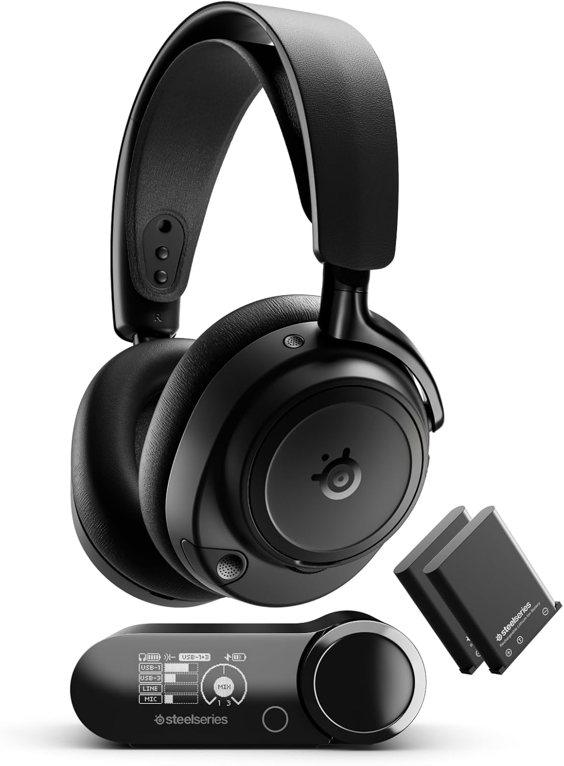 SteelSeries Arctis Nova Elite Gaming Headset - Hi Res Wireless 96 kHz 24 Bit mit ANC - KI Mikrofon und Multi Source Mix - Schwarz für PC PlayStation Xbox-Nestmyio