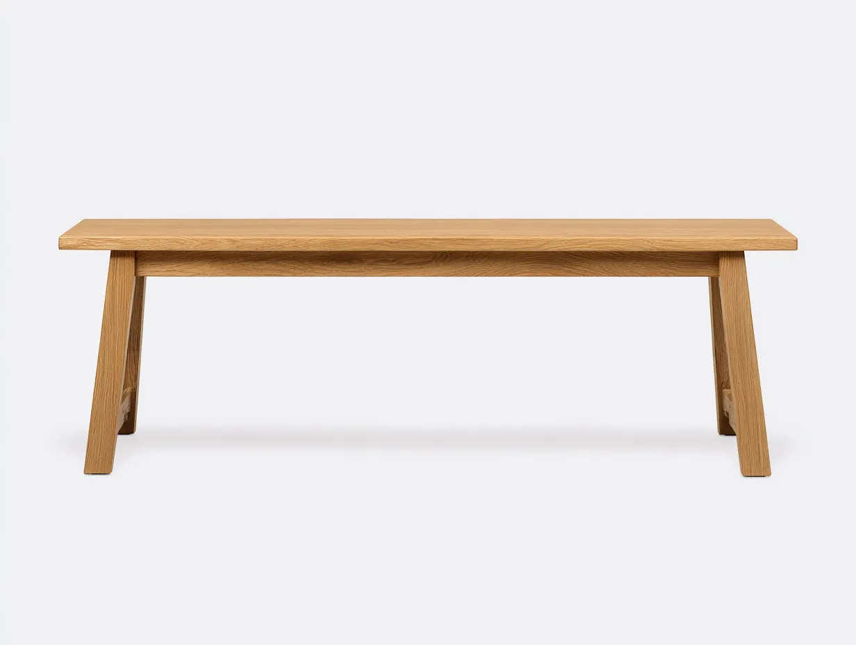 Bank Holz 168x39x45 cm - Eiche Natur - Gartenbank mit geradlinigem Unterbau-Nestmyio