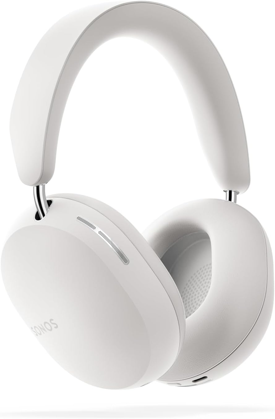 Sonos Ace Bluetooth Kopfhörer - Over Ear Modell mit aktiver Geräuschunterdrückung - 30 Stunden Akku und Spatial 3D Audio - Weiß mit Dynamic Head Tracking-Nestmyio
