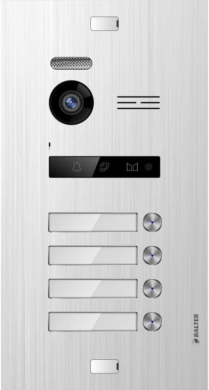 Balter EVO HD Zusatztürstation - Full HD Kamera für Vierfamilienhaus - 175 Grad Weitwinkel und Gegensprechfunktion - Kabelgebundener 2 Draht Bus für außen-Nestmyio