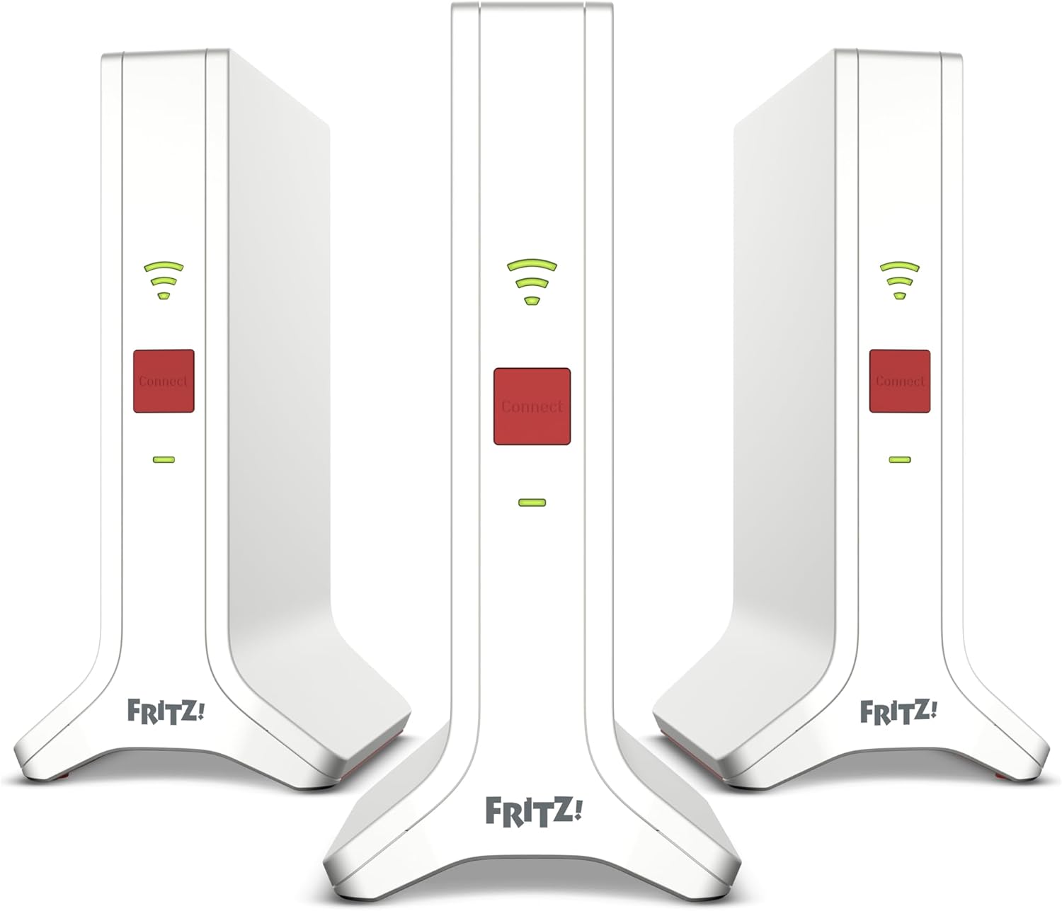 FRITZ Mesh Set 4200 Dreierpack - Drei Triband Wi Fi 6 Repeater mit bis zu 4200 MBit je Sekunde - WLAN Abdeckung für fünf bis sieben Räume - Für Router oder Glasfasermodem ONT-Nestmyio