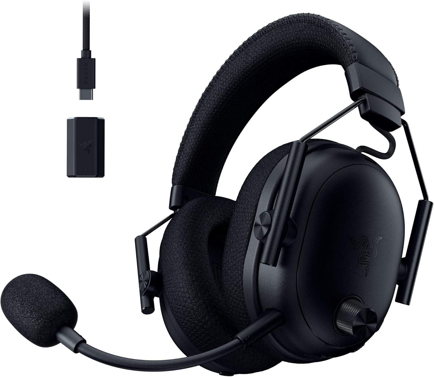 Razer BlackShark V3 Pro Gaming Headset - Aktives Noise Cancelling 50 mm Treiber abnehmbares Mikrofon - 2,4 GHz und Bluetooth - Schwarz für PC Mac-Nestmyio