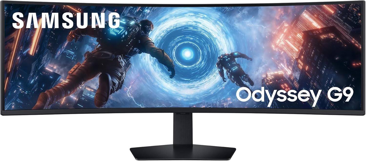 Samsung Odyssey G91F Gaming Monitor - 49 Zoll DQHD UltraWide mit 5120 x 1440 - 144 Hz 1 ms DisplayHDR 600 FreeSync Premium Pro - Schwarzes 32 zu 9 Curved VA Display-Nestmyio