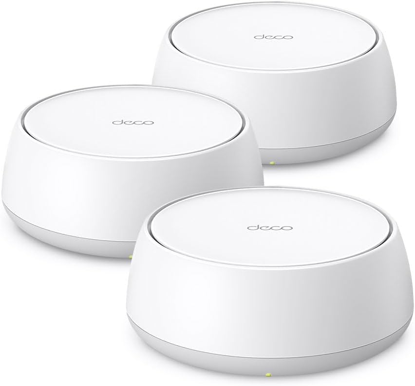TP Link Deco BE3600 Mesh WLAN Set - Drei Wi Fi 7 Dualband Einheiten mit 3,6 Gbit - Zwei Gigabit Ports je Gerät und MLO - WPA3 VPN Kindersicherung für 4 bis 5 Schlafzimmer-Nestmyio