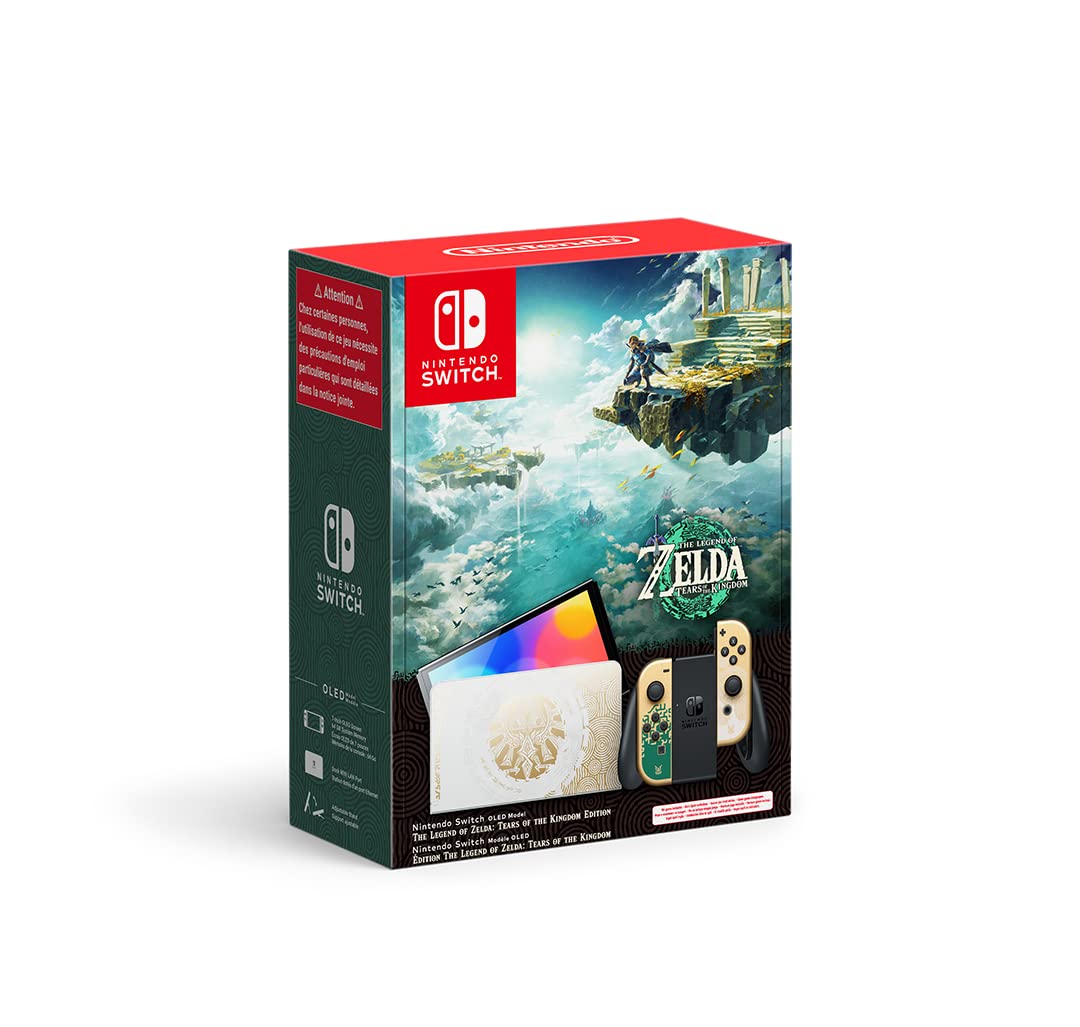Nintendo Switch OLED Zelda Edition - Tears of the Kingdom Sonderdesign - Lithium Ionen Akku enthalten und kein Spiel im Lieferumfang - Deutsche Sprache-Nestmyio