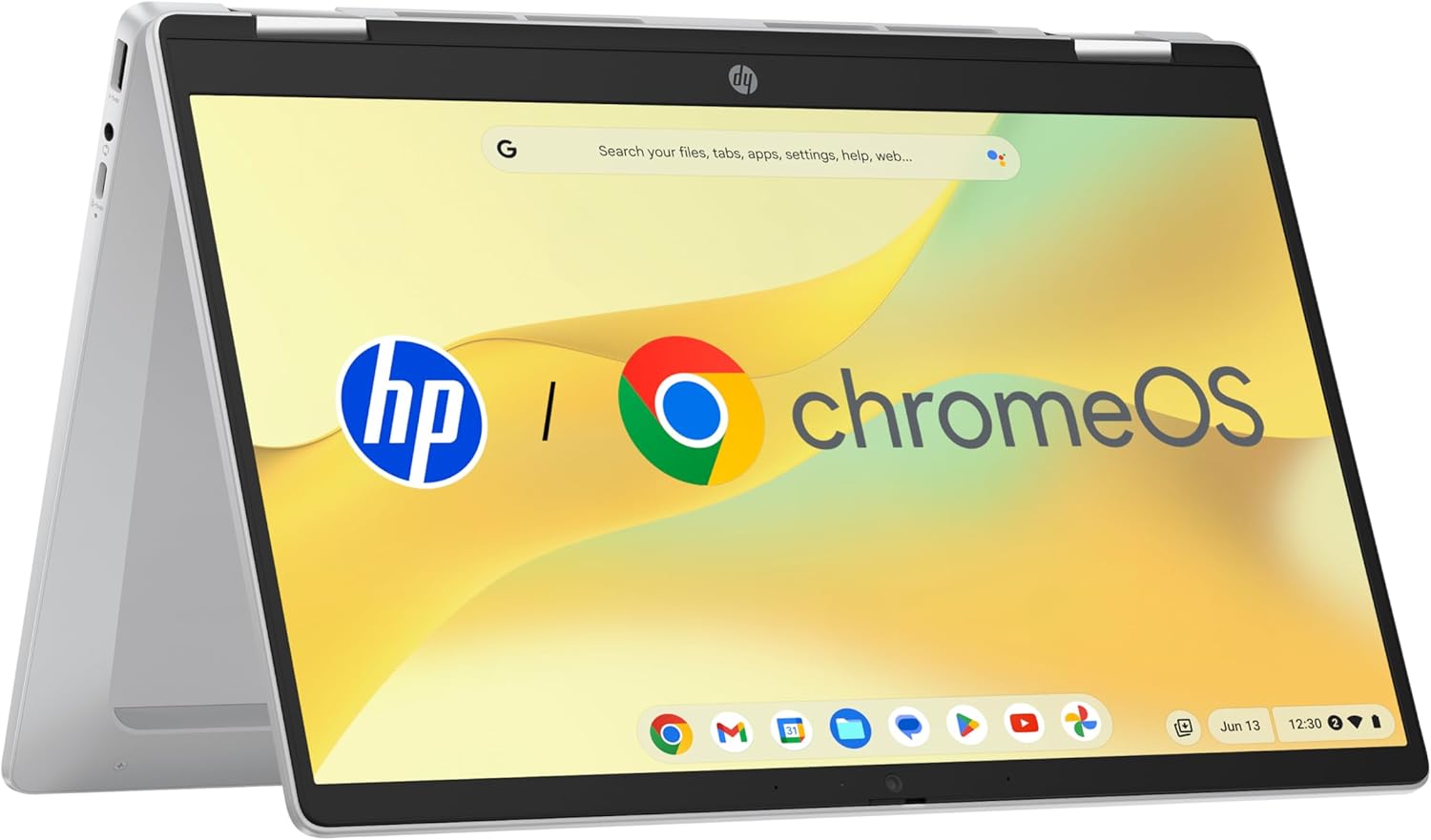 HP Chromebook x360 Laptop - 14 Zoll Touchscreen und Intel N100 Prozessor - 4 GB DDR4 RAM und 128 GB eUFS - Intel UHD Grafik ChromeOS QWERTZ Gemini Silber-Nestmyio