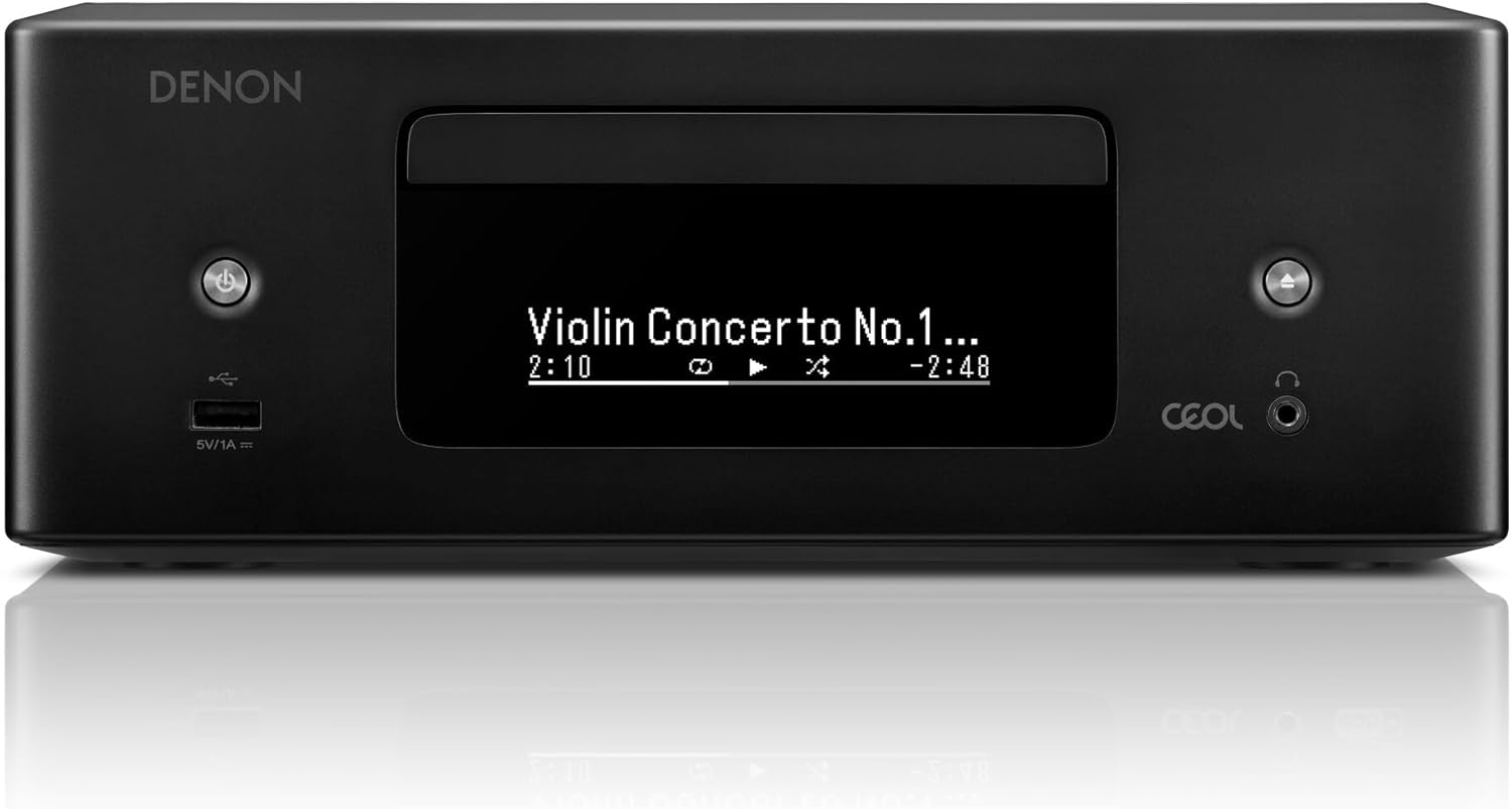 Denon RCD N12DAB Kompaktanlage - Stereo HiFi System mit CD Player Internetradio DAB und HEOS - Bluetooth WLAN AirPlay 2 Alexa und HDMI - Für TV Musikstreaming-Nestmyio
