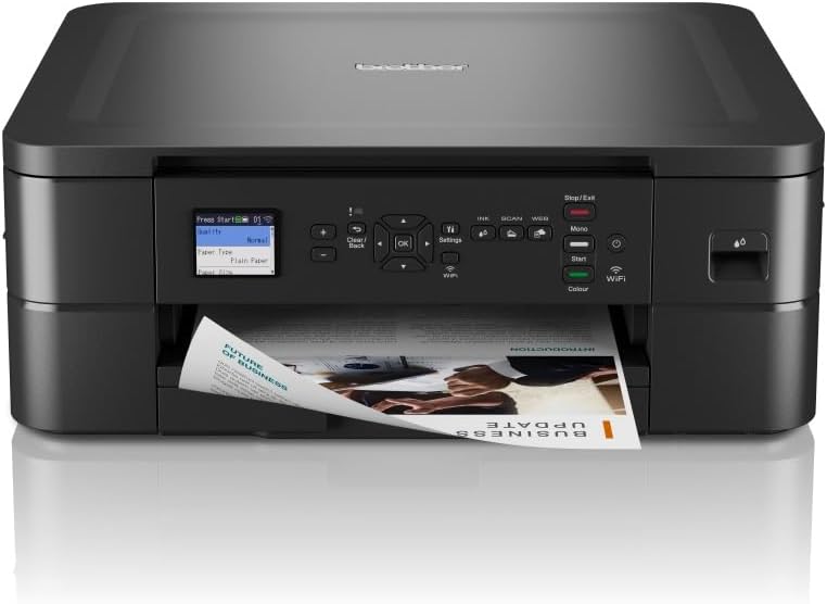 Brother DCP J1050DW Multifunktionsdrucker - DIN A4 Farbtintenstrahler mit Druck Scan und Kopierfunktion - WLAN USB und automatischer Duplexdruck - Schwarz mit Farb LCD Display-Nestmyio