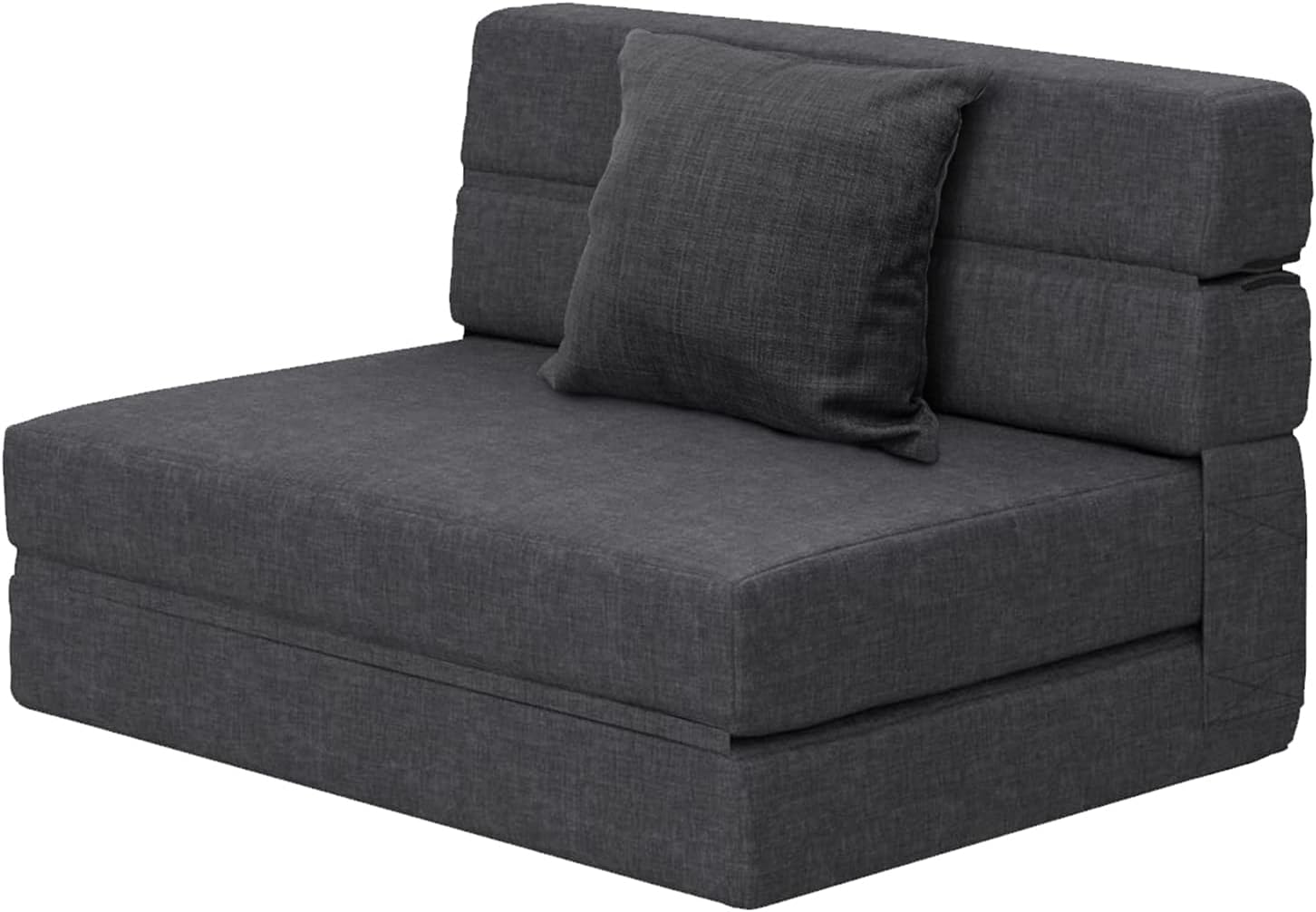 ANONER Schlafsessel mit Bettfunktion - Faltbares Futon mit Memory Schaum und Kissen - Waschbarer Bezug 193 x 99 x 15 cm - Dunkelgrau für Wohnzimmer und Loft-Nestmyio