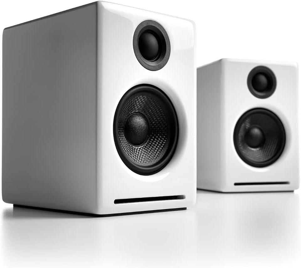 Audioengine A2 Plus Desktop Lautsprecher - Kabelloses Stereo System mit 60 W Leistung - Bluetooth aptX USB Audio RCA und 3,5 mm Eingang - Für Musik Gaming Computer-Nestmyio
