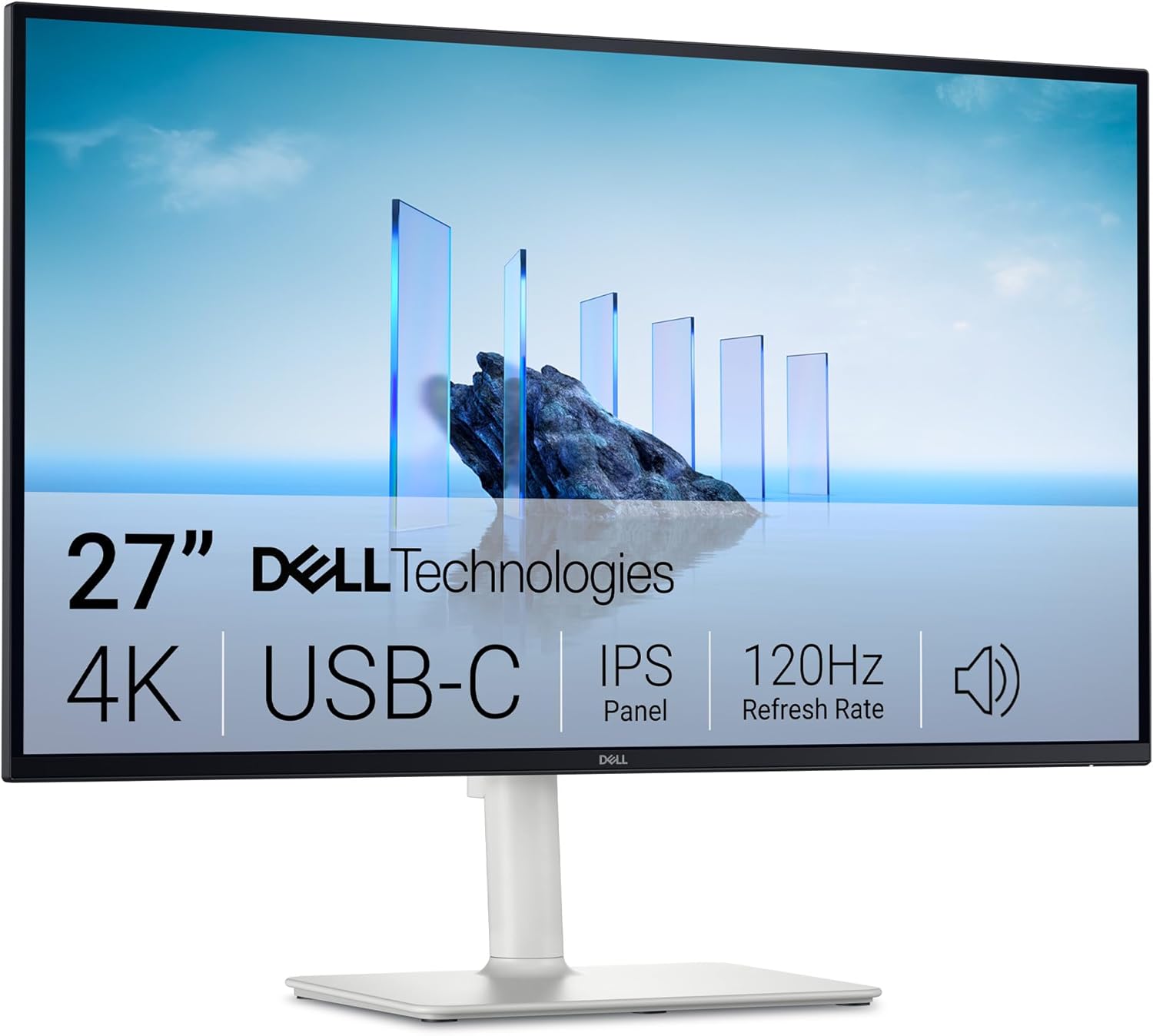 Dell S2725QC USB C Monitor - 27 Zoll 4K UHD IPS Display mit 3840 x 2160 - 120 Hz FreeSync Premium und Lautsprecher - Höhenverstellbar mit HDMI USB und Pivotfunktion-Nestmyio