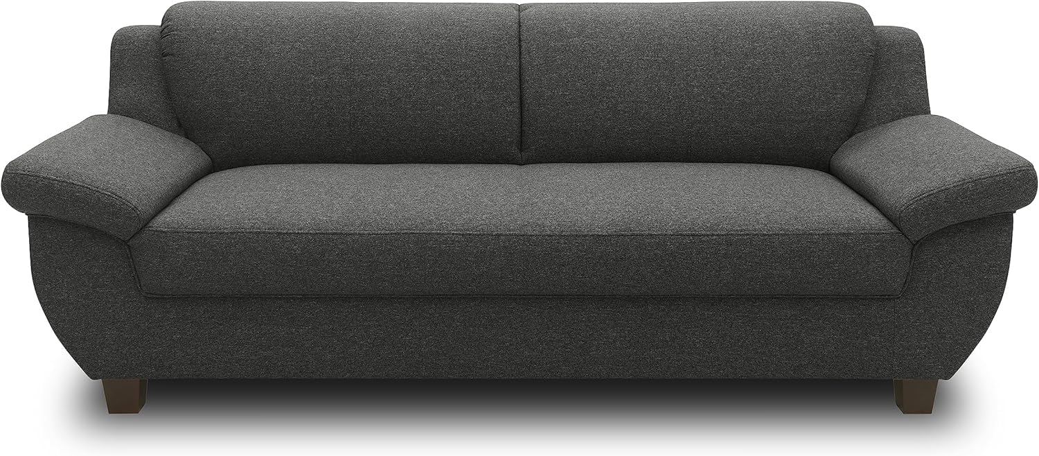 DOMO collection Panama Dreisitzer Sofa - Moderne Couch mit 207 cm Breite - Bis 300 kg belastbar bei 207 x 91 x 80 cm - Anthrazit für Wohnzimmer-Nestmyio
