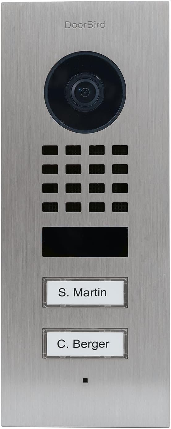 DoorBird D1102V IP Video Türstation - Aufputzmodell aus Edelstahl V2A für zwei Einheiten - HD Kamera Nachtsicht und Bewegungssensor - WLAN Ethernet Bluetooth mit Ruftaste-Nestmyio