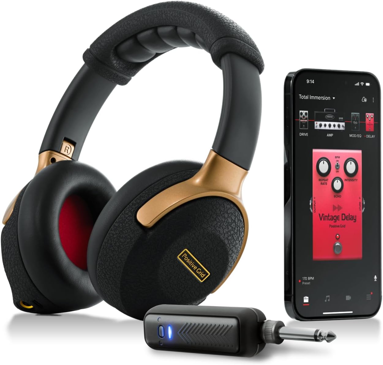 Positive Grid Spark NEO Gitarren Kopfhörer - Kabelloser Amp für E Gitarre Akustikgitarre und Bass - KI Unterstützung Bluetooth und App - Schwarz mit 3,5 mm Anschluss-Nestmyio