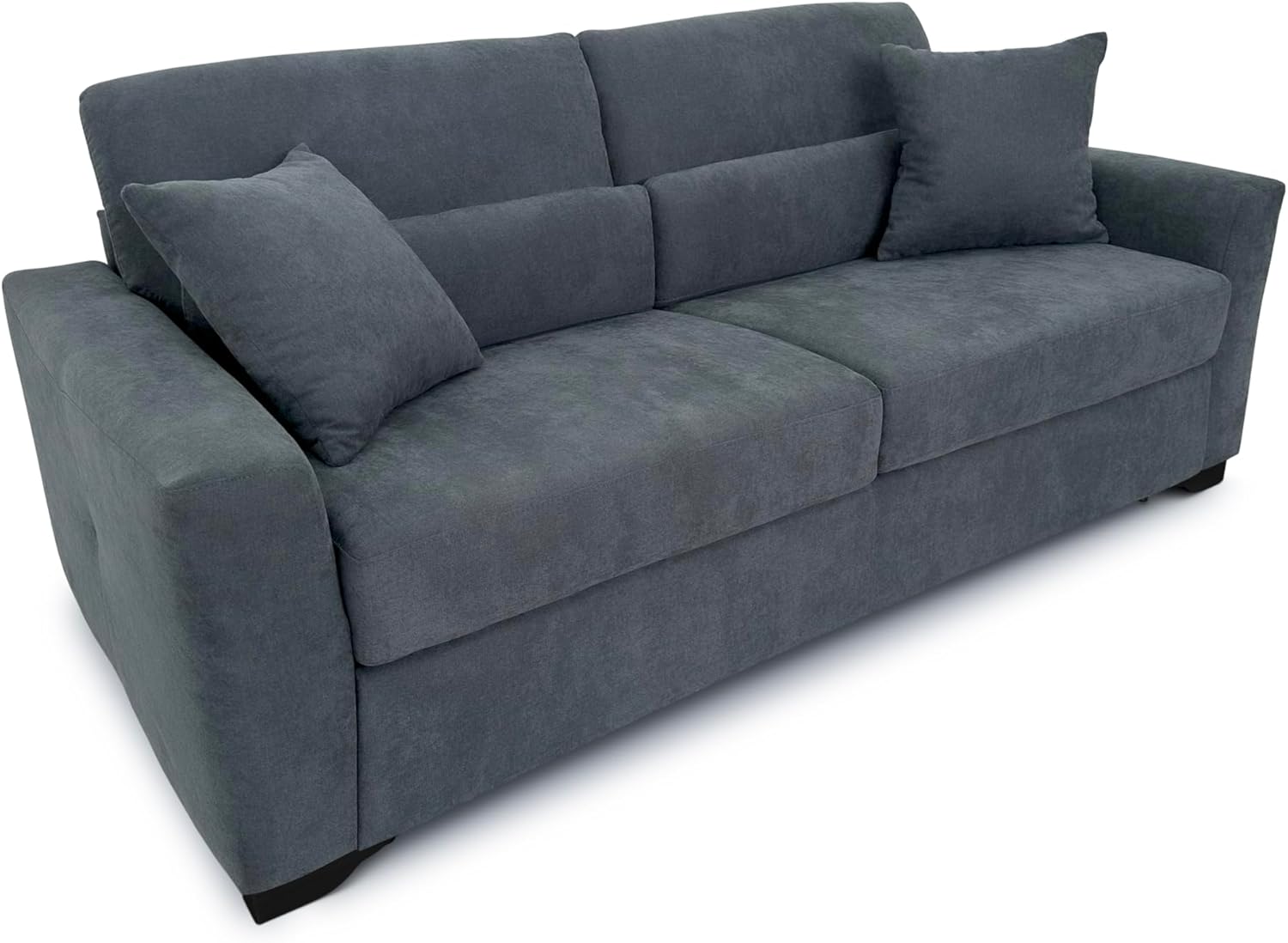 f60 Schlafsofa mit Kaltschaummatratze - 3 Sitzer mit CATAS Bettgestell und Klappfunktion - 195 x 100 x 93 cm bis 190 kg - Titangrau für Wohn und Gästezimmer-Nestmyio