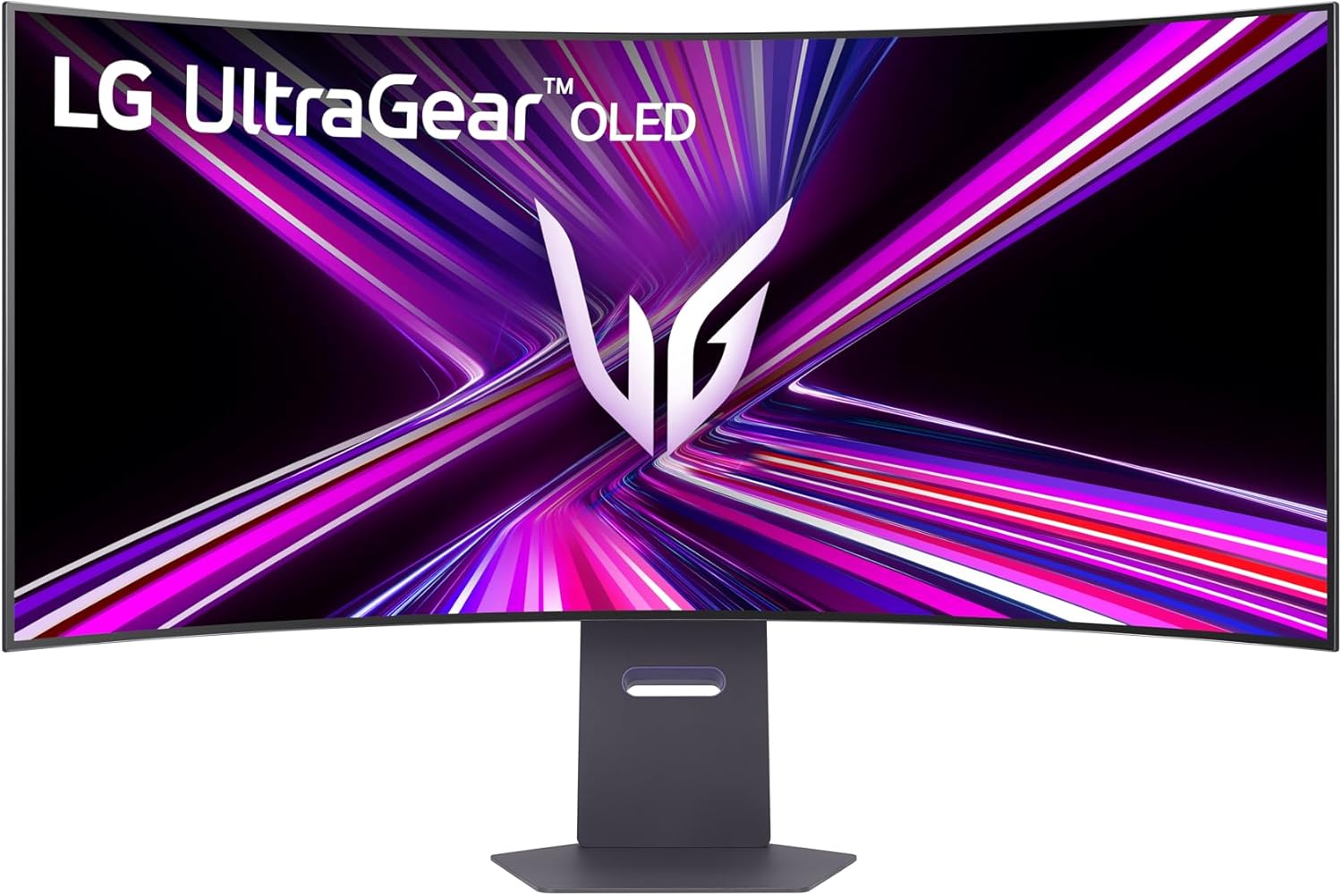 LG UltraGear 45GX950A OLED Gaming Monitor - 45 Zoll 5K2K UltraWide mit 5120 x 2160 und 800R - 165 Hz bis 330 Hz und 0,03 ms - HDR True Black G Sync FreeSync USB C DisplayPort 2.1-Nestmyio