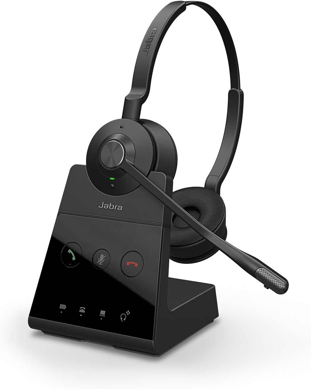 Jabra Engage 65 SE Wireless Headset - Schnurloses Stereo Modell für professionelle Anrufe - DECT Sicherheit und 13 Stunden Akkulaufzeit - Schwarz mit Basisstation und USB C Kabel-Nestmyio