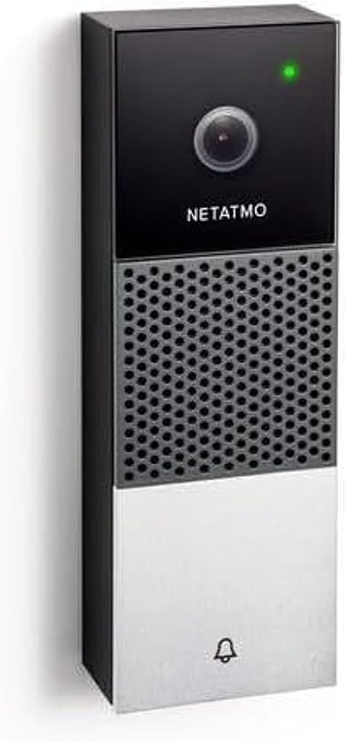 Netatmo Smart Video Türklingel - 1080p HD Kamera mit Personenerkennung und Nachtsicht - Wasserdichtes WLAN Modell mit Audio - Lokale Nutzung ohne Abonnementgebühr-Nestmyio