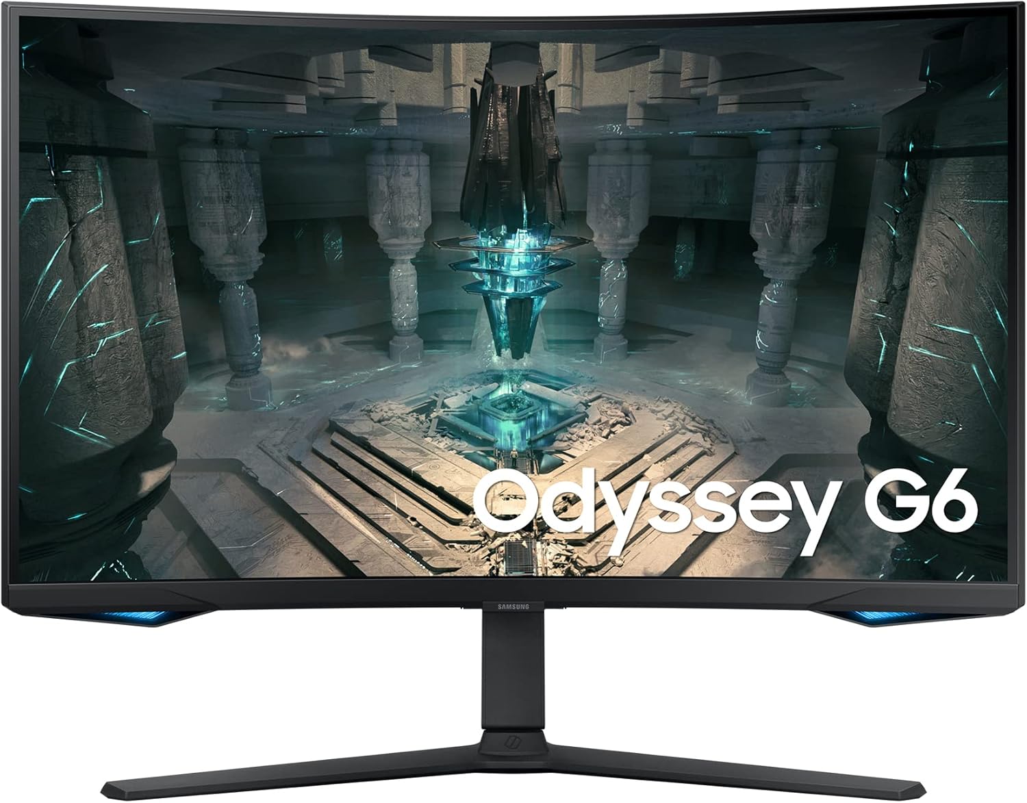 Samsung Odyssey G65B Smart Gaming Monitor - 32 Zoll WQHD VA Panel mit 1000R - 240 Hz 1 ms und FreeSync Premium Pro - Schwarz mit Smart Funktionen HDMI DisplayPort-Nestmyio