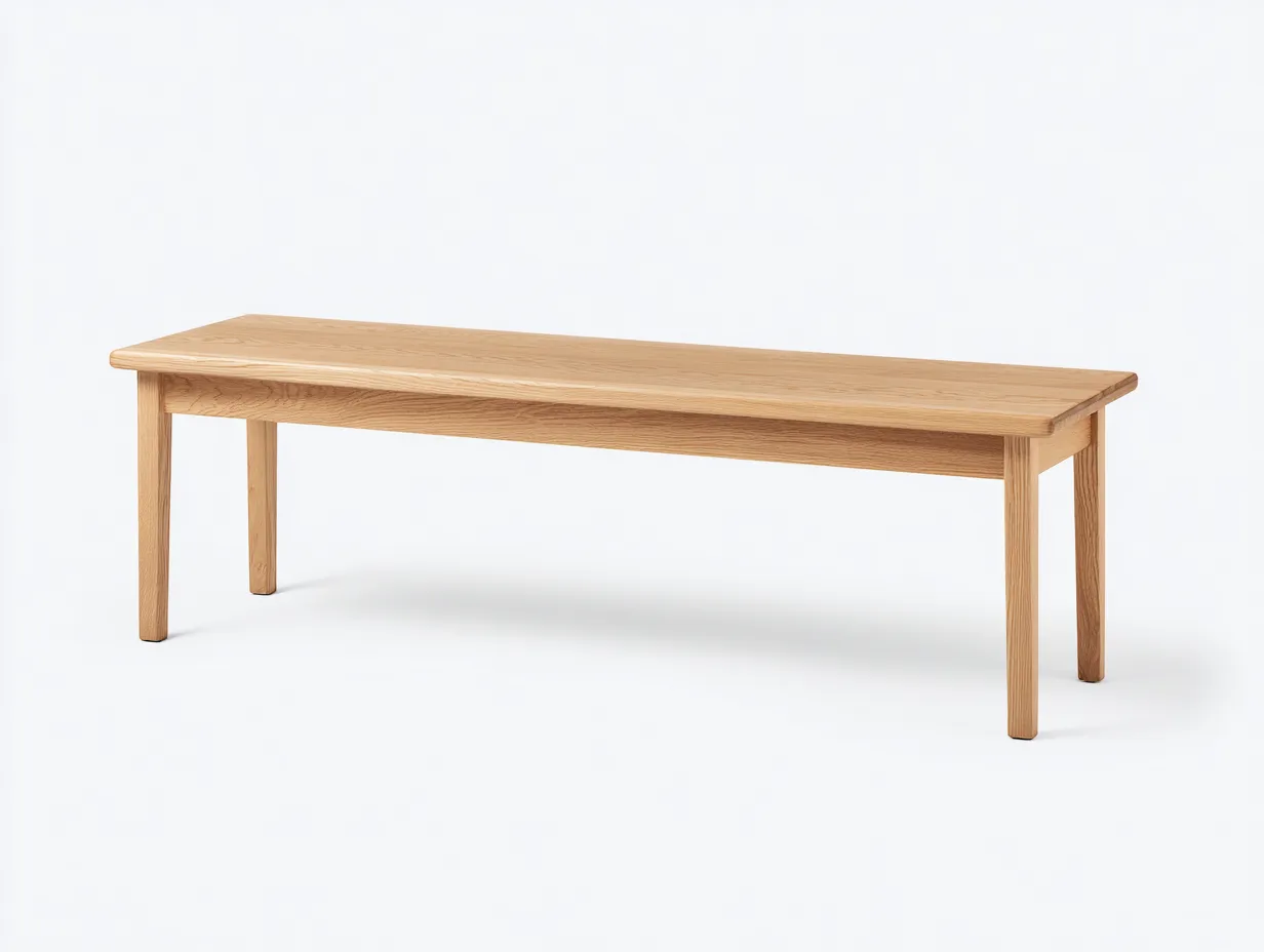 Bank Holz 172x41x45 cm - Helle Holzfarbe - Terrassenbank mit vierkantigen Beinen-Nestmyio