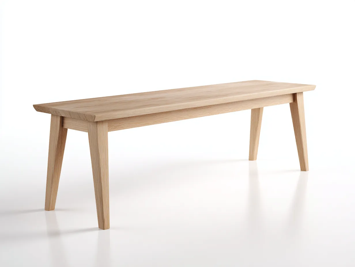 Bank Eiche 170x40x45 cm - Helle Naturfarbe - Outdoor-Sitzbank mit klarer Linienführung-Nestmyio