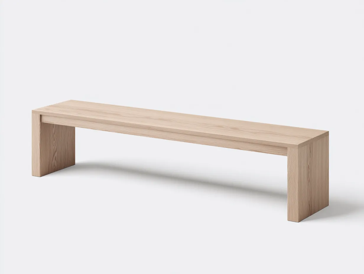 Bank Holz 172x41x45 cm - Eiche Hell - Outdoor-Bank mit massiven Blockbeinen-Nestmyio