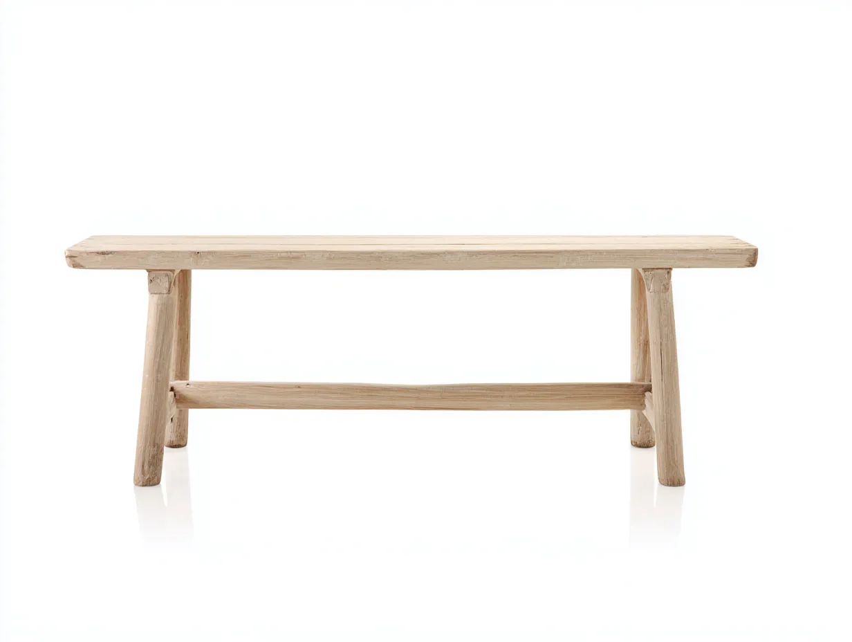 Bank Massivholz 160x38x45 cm - Natur - Outdoor-Bank mit Querstrebe für Terrasse-Nestmyio