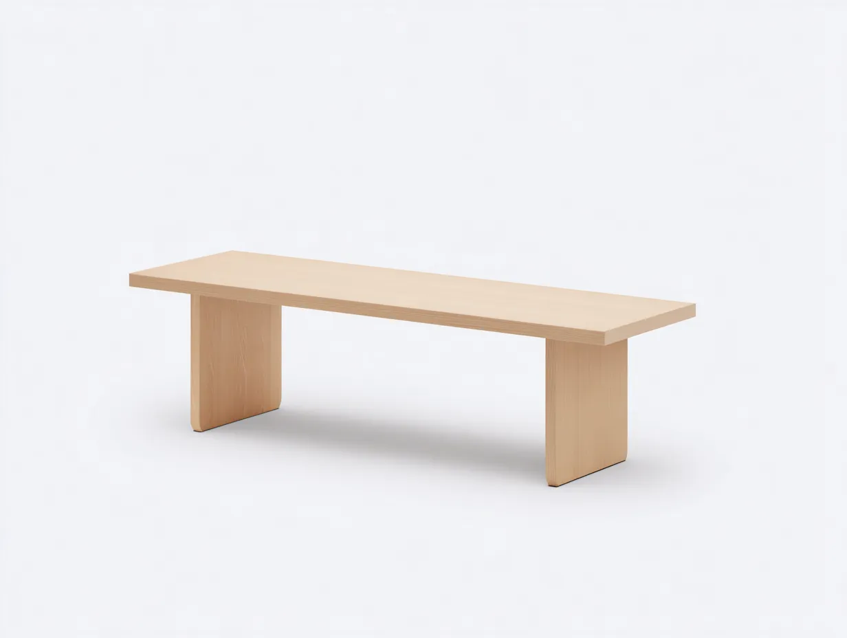 Bank Holz 168x39x46 cm - Naturholz - Minimalistische Outdoor-Bank mit ausgestellten Beinen-Nestmyio