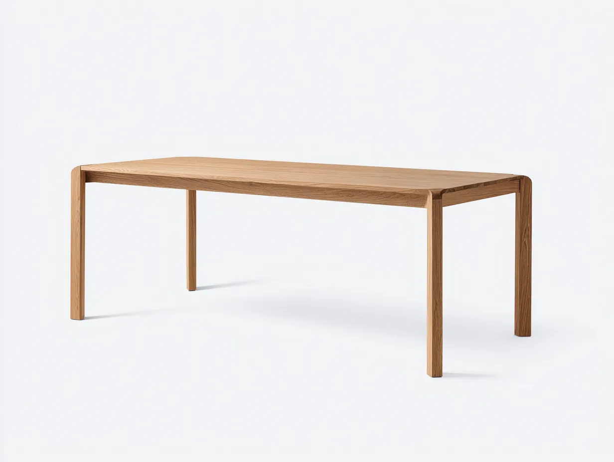 Esstisch aus Eichenholz 190x88x75 cm - Natur - für das Esszimmer - rechteckiger Tisch mit sanft gerundeten Ecken-Roomgopad