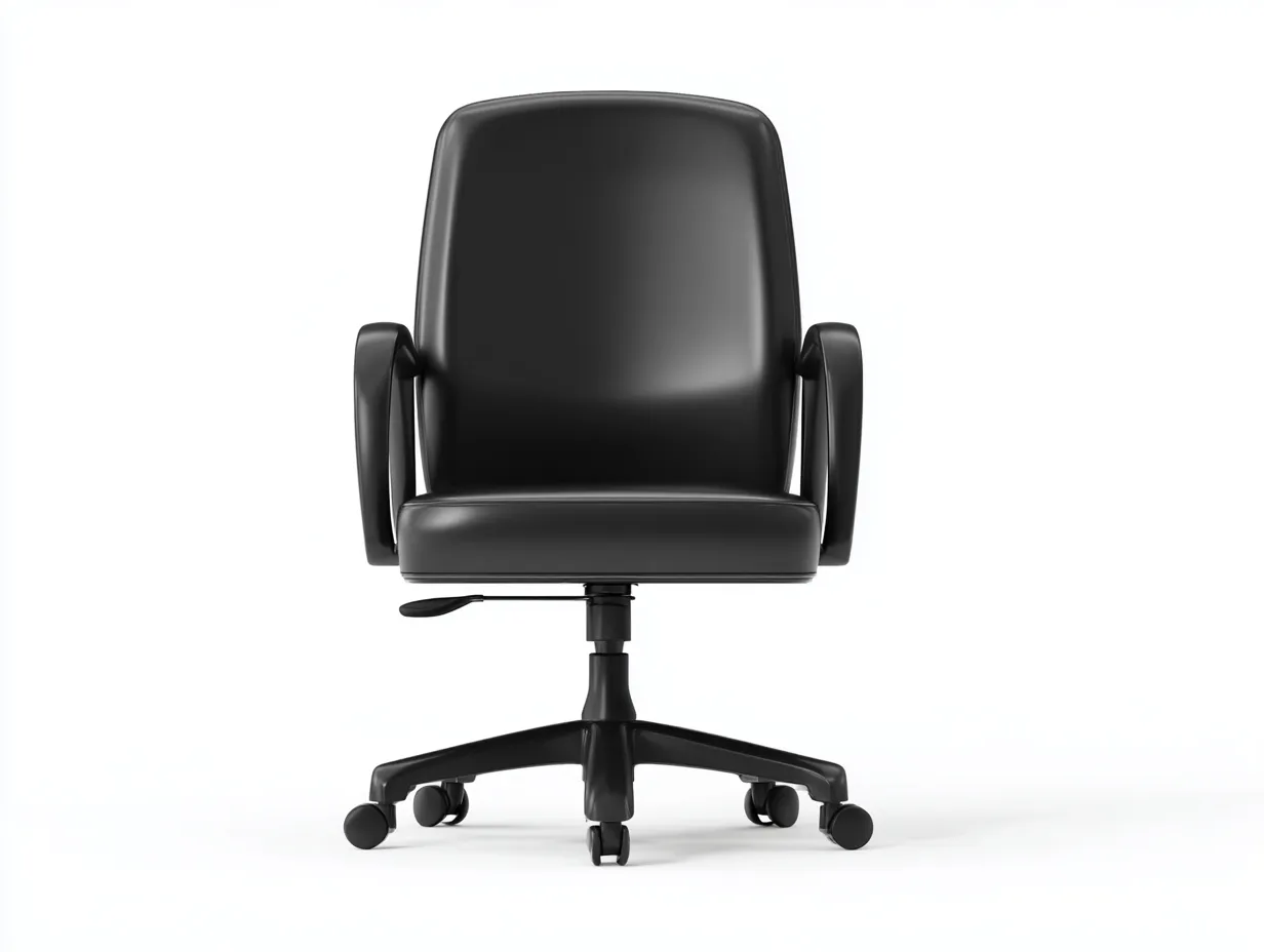 Bürostuhl 64x64x98 cm - Kunstleder - schwarz - Komfort-Drehstuhl mit gepolsterten Armlehnen für das Büro-Roomgopad