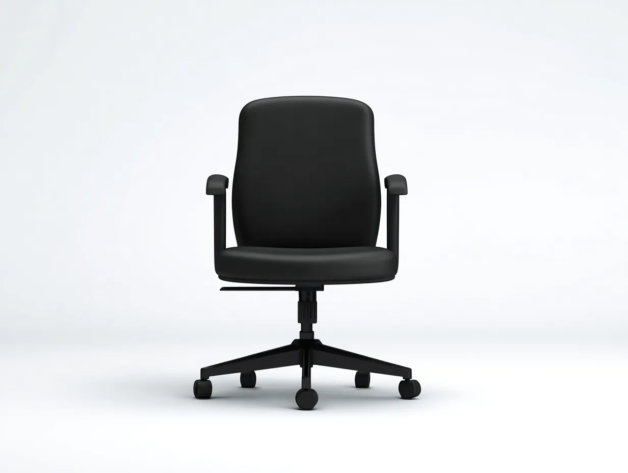 Bürostuhl 62x62x95 cm - Kunstleder - schwarz - klassischer Drehstuhl mit Armlehnen und Rollen für das Büro-Roomgopad