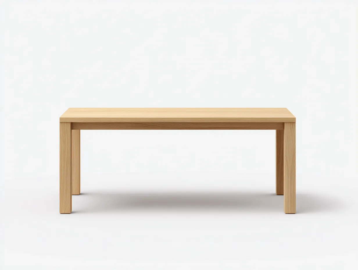 Esstisch aus Holz 160x85x75 cm - Natur - für das Esszimmer - kompakter rechteckiger Tisch mit klaren Blockbeinen-Roomgopad