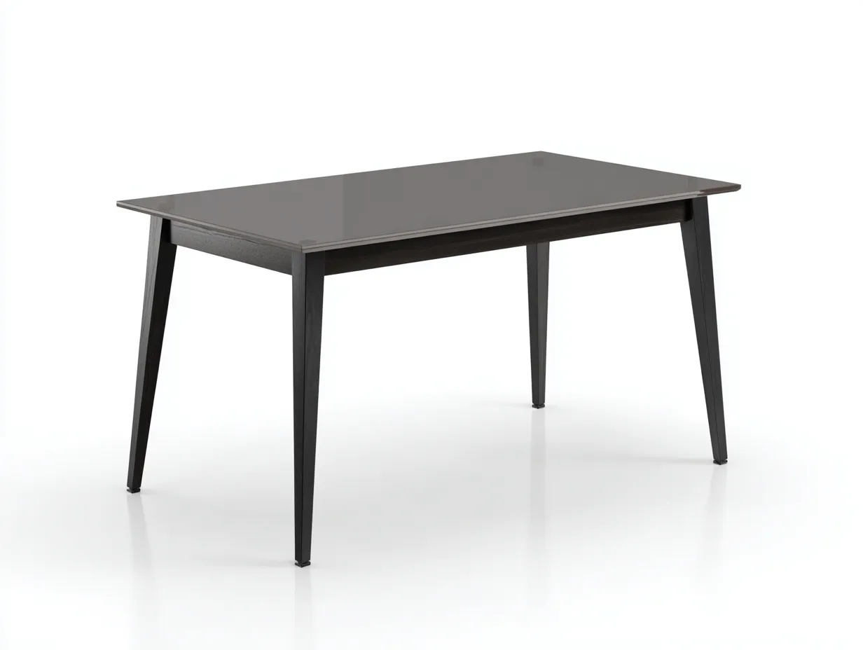Esstisch aus Glas und Holz 180x85x75 cm - Schwarz - für das Esszimmer - rechteckiger Tisch mit dunkler Glasplatte-Roomgopad