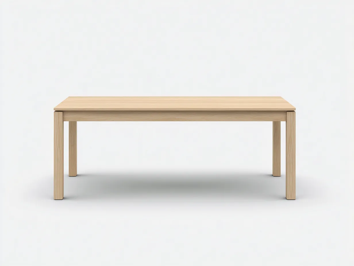 Esstisch aus Holz 190x90x75 cm - Natur - für das Esszimmer - schlichter Tisch mit gerader rechteckiger Platte-Roomgopad