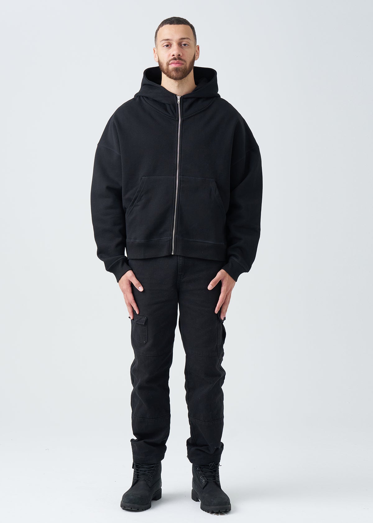 14 OZ Oversized Boxy Cropped Heavyweight Full-Zip Sweatshirt