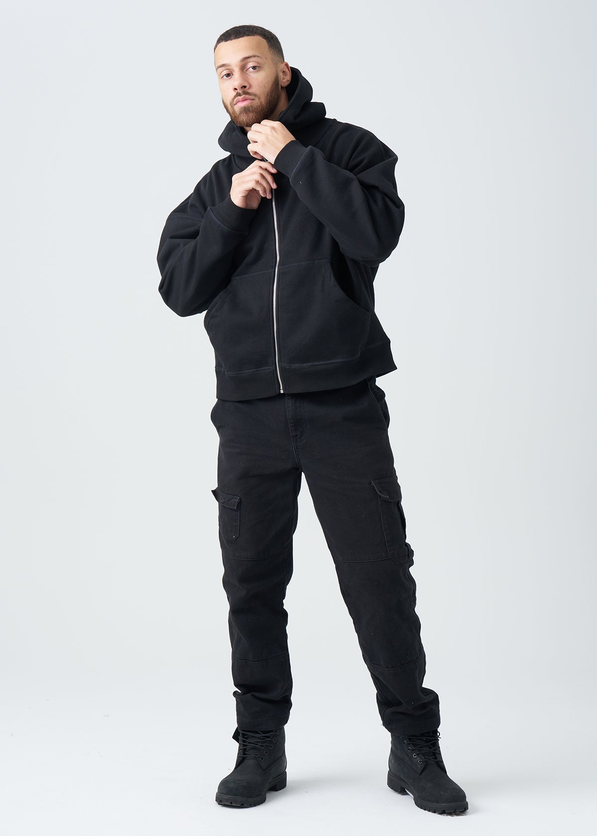 14 OZ Oversized Boxy Cropped Heavyweight Full-Zip Sweatshirt