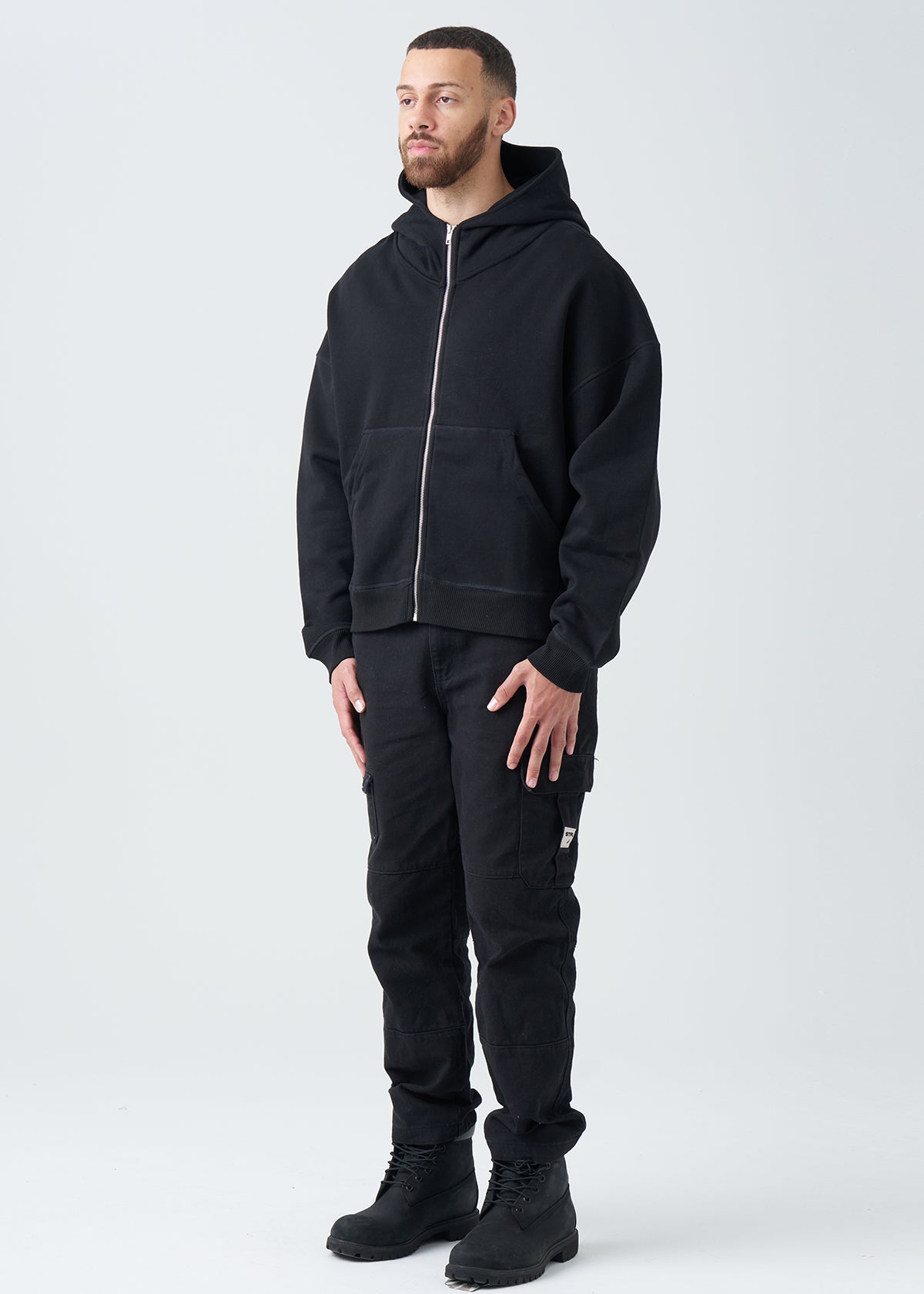 14 OZ Oversized Boxy Cropped Heavyweight Full-Zip Sweatshirt