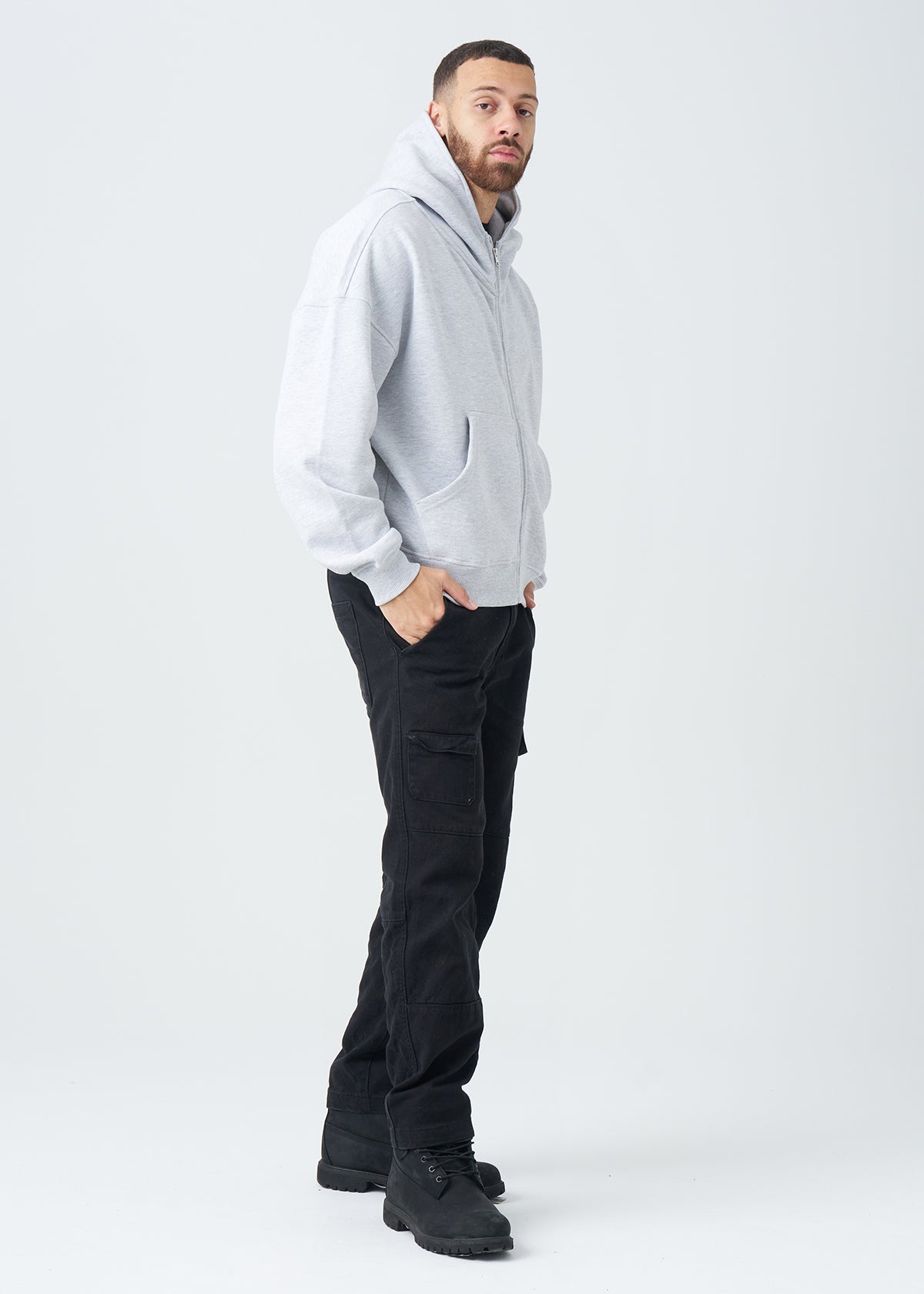 14 OZ Oversized Boxy Cropped Heavyweight Full-Zip Sweatshirt