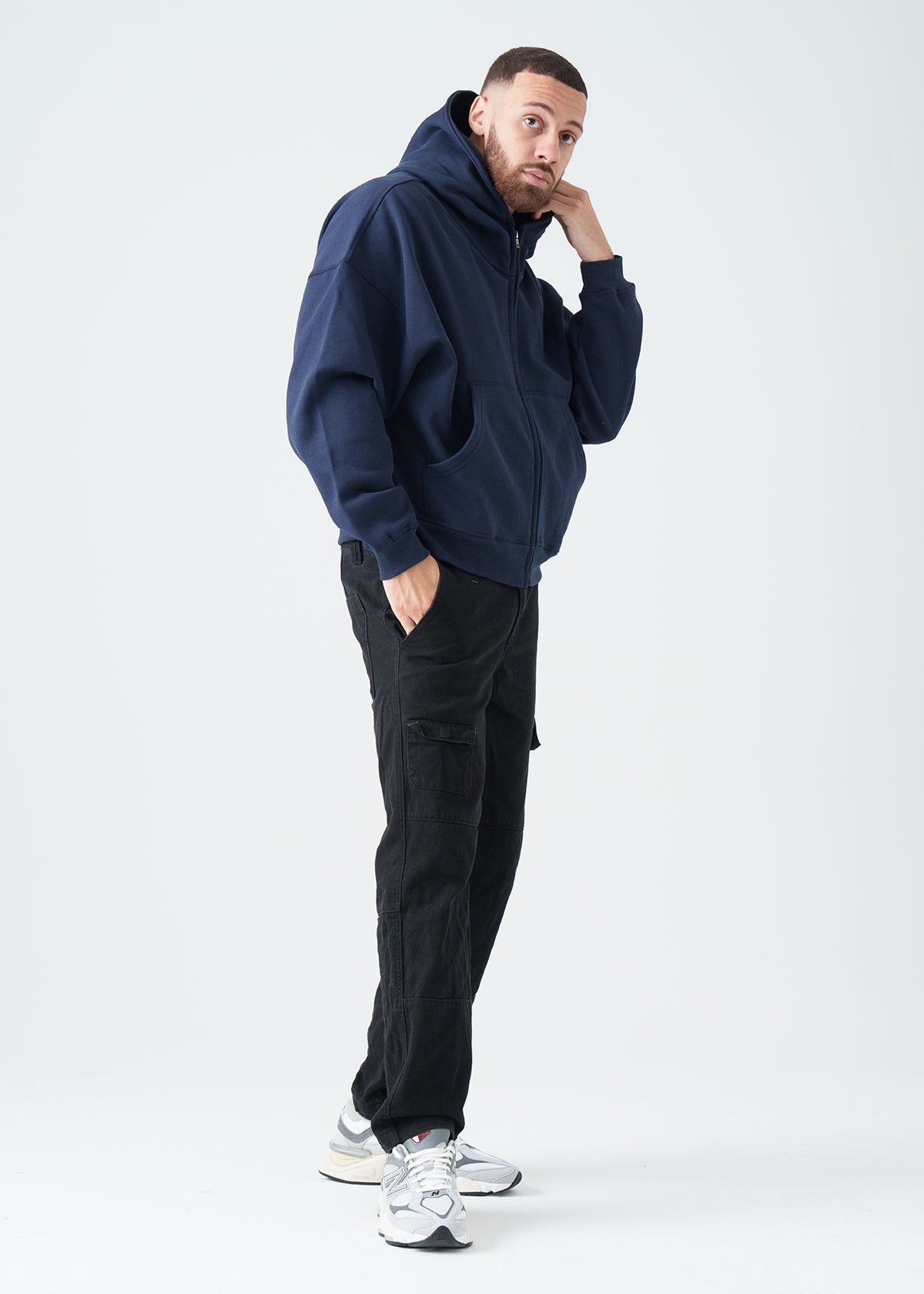 14 OZ Oversized Boxy Cropped Heavyweight Full-Zip Sweatshirt
