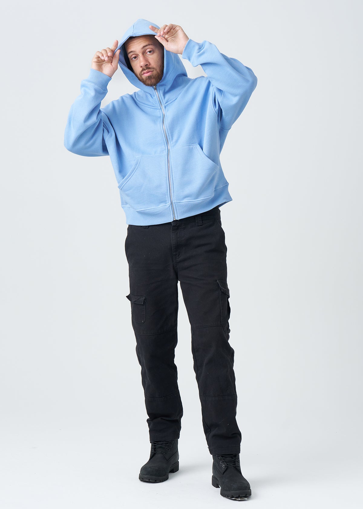 14 OZ Oversized Boxy Cropped Heavyweight Full-Zip Sweatshirt