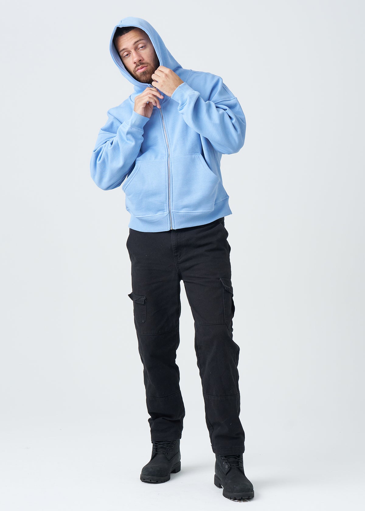 14 OZ Oversized Boxy Cropped Heavyweight Full-Zip Sweatshirt