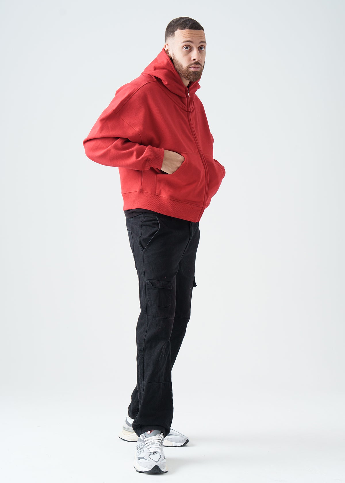 14 OZ Oversized Boxy Cropped Heavyweight Full-Zip Sweatshirt