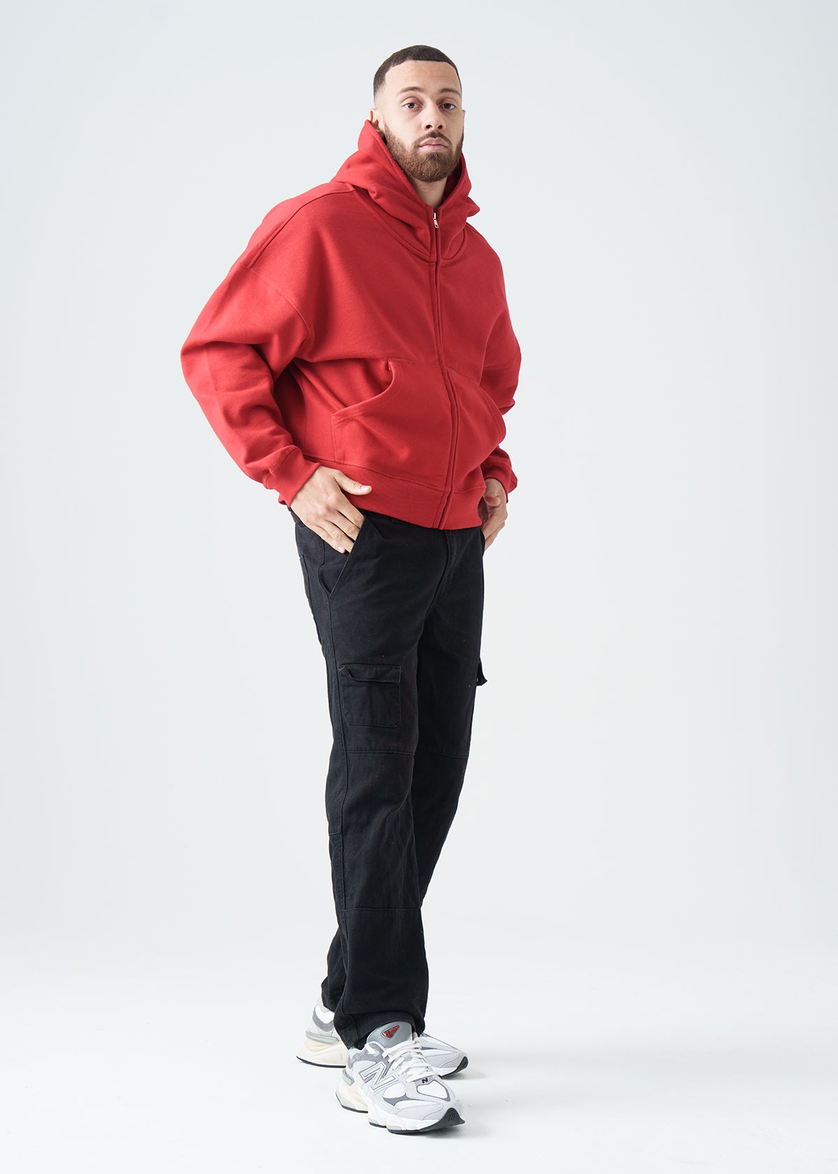 14 OZ Oversized Boxy Cropped Heavyweight Full-Zip Sweatshirt
