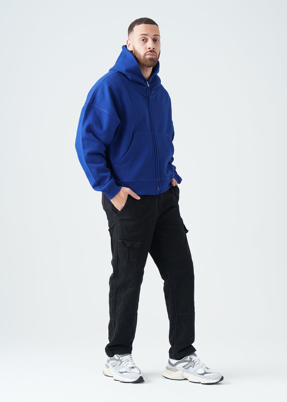 14 OZ Oversized Boxy Cropped Heavyweight Full-Zip Sweatshirt