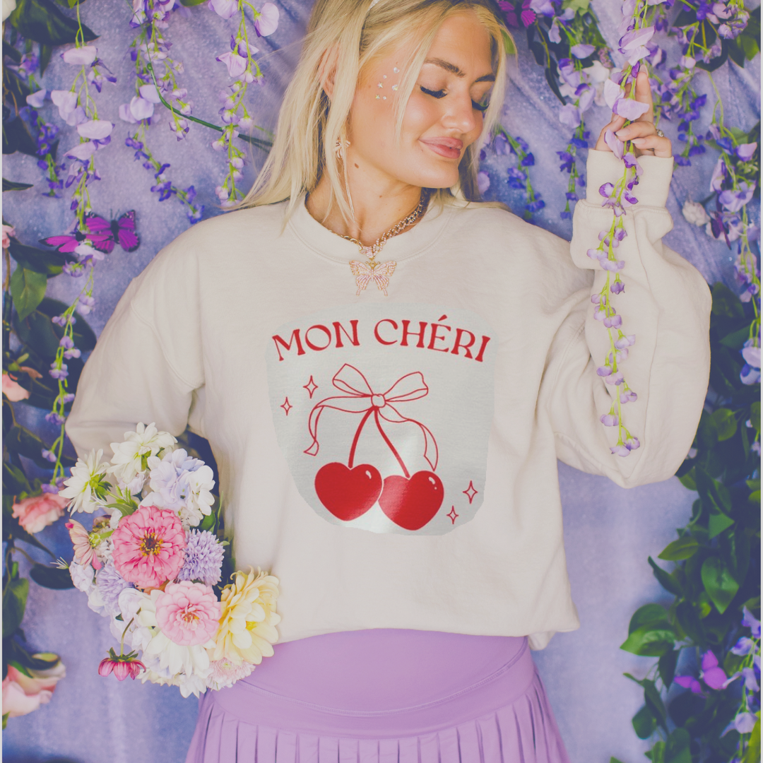 Mon Cheri Cherry Hearts Sweatshirt