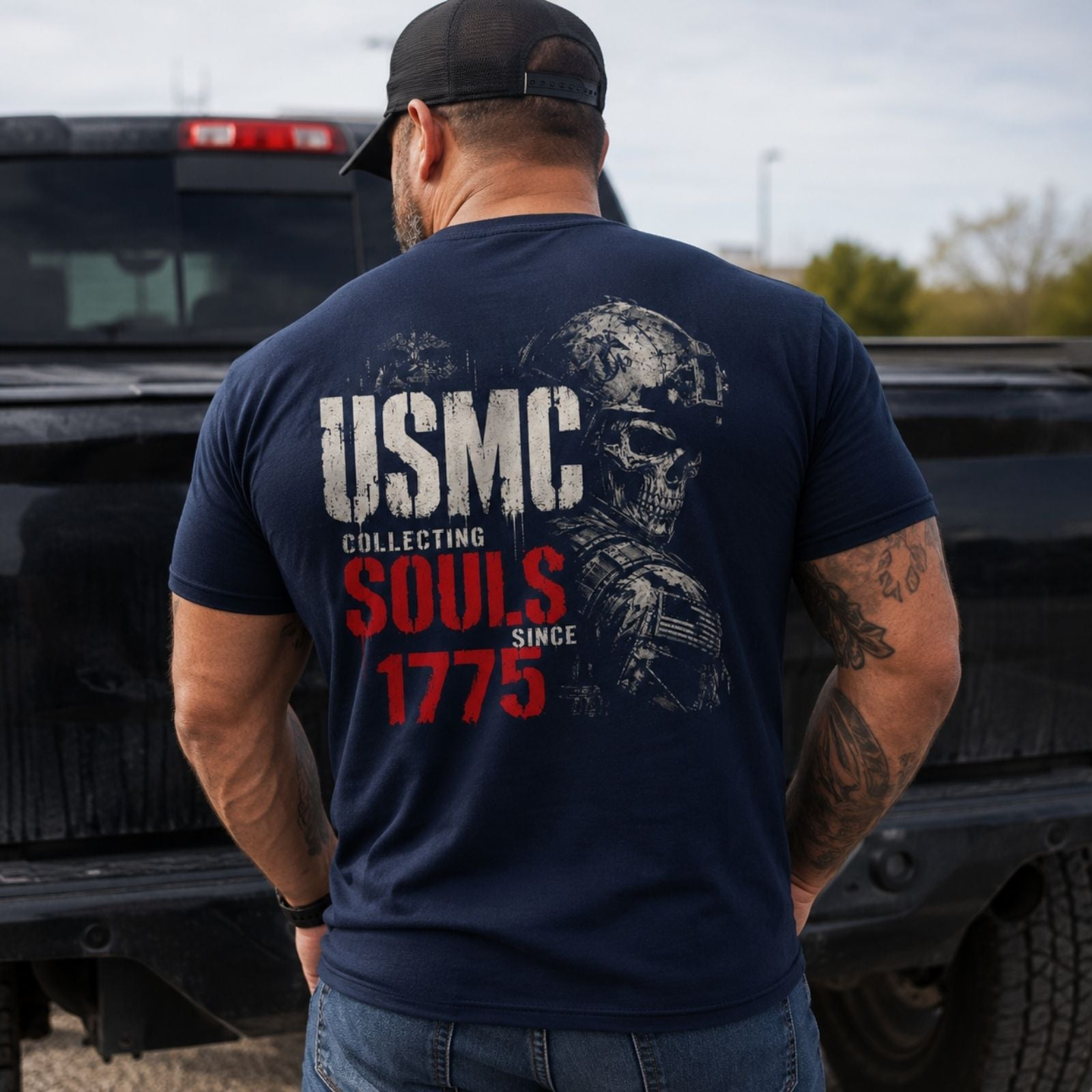 USMC Collecting Souls Since 1775 Skull T-Shirt