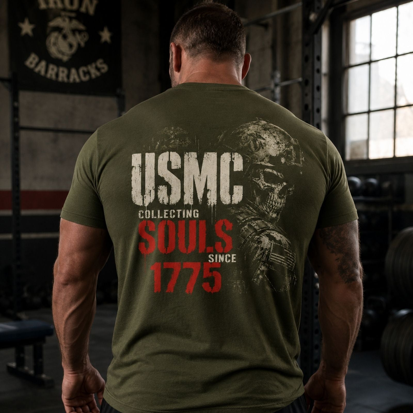 USMC Collecting Souls Since 1775 Skull T-Shirt