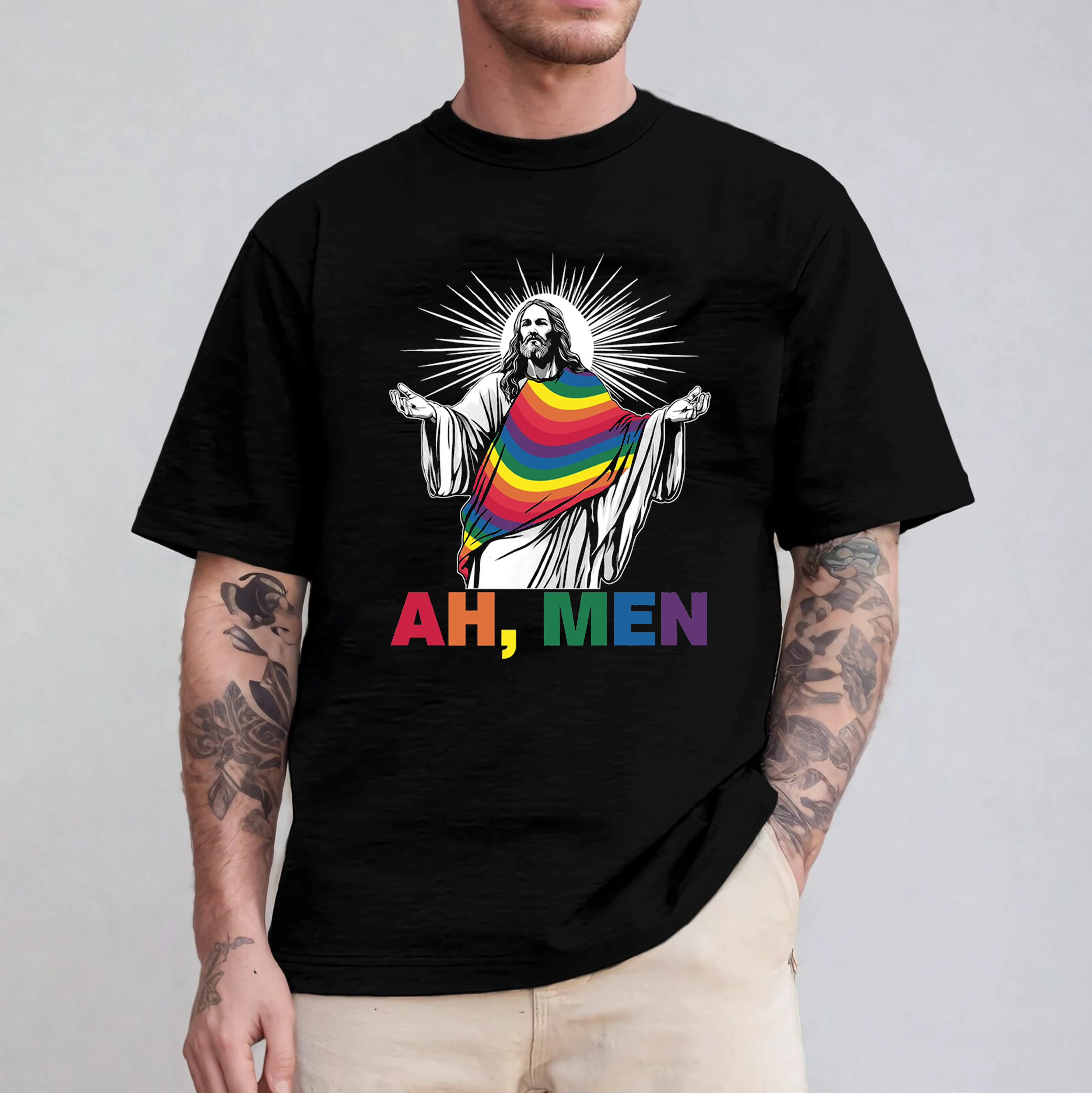 Ah Men LGBT Funny Christian Unisex T-shirt