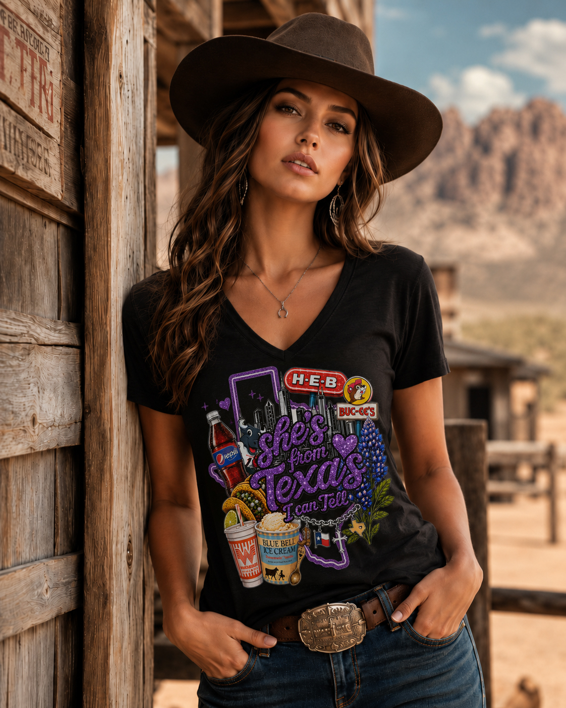 "She's From Texas I Can Tell" Texas T-shirt