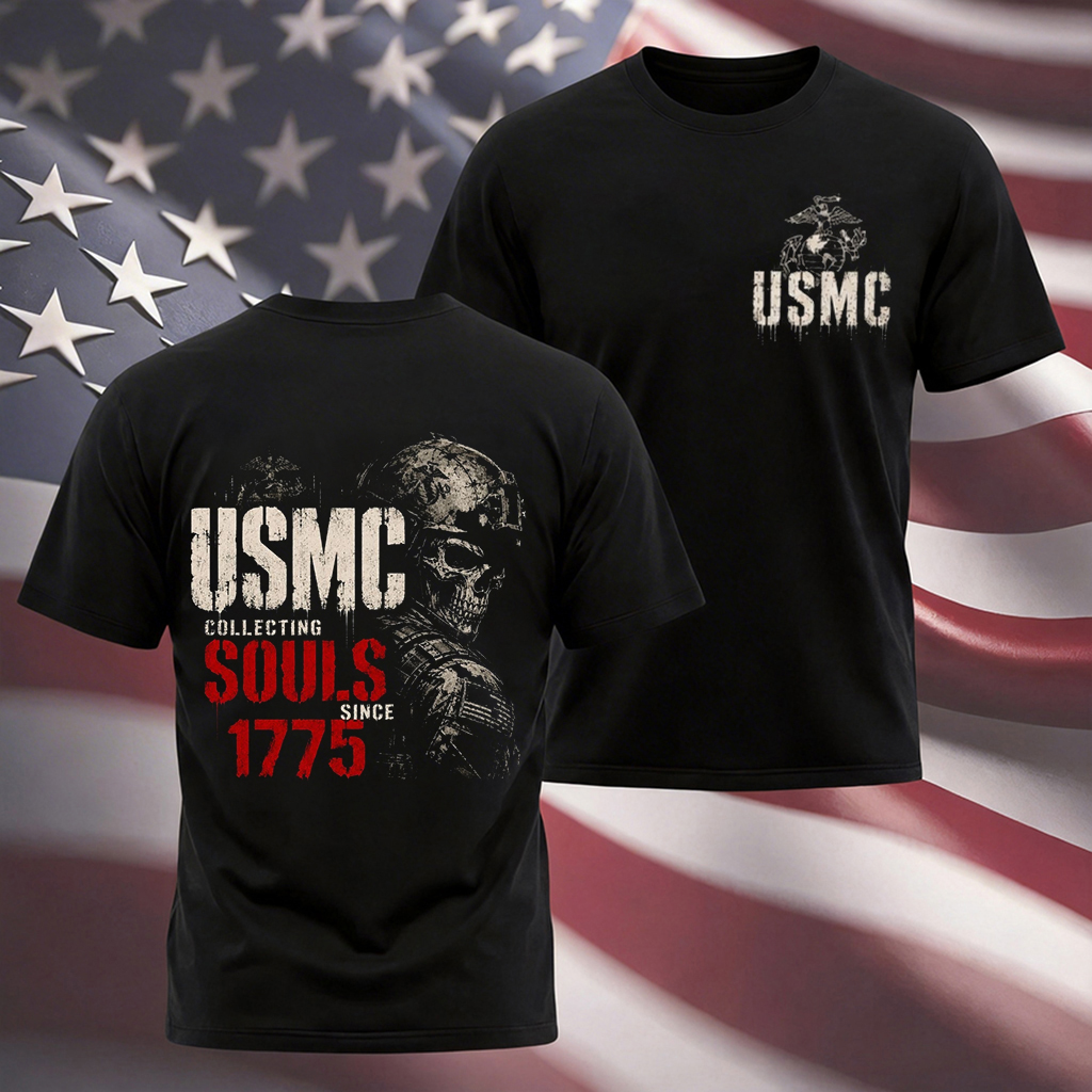 USMC Collecting Souls Since 1775 Skull T-Shirt